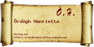Ördögh Henrietta névjegykártya