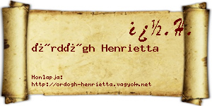 Ördögh Henrietta névjegykártya