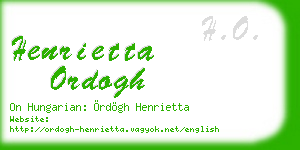 henrietta ordogh business card